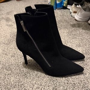 Black Pointed Toe Stiletto Ankle Boots